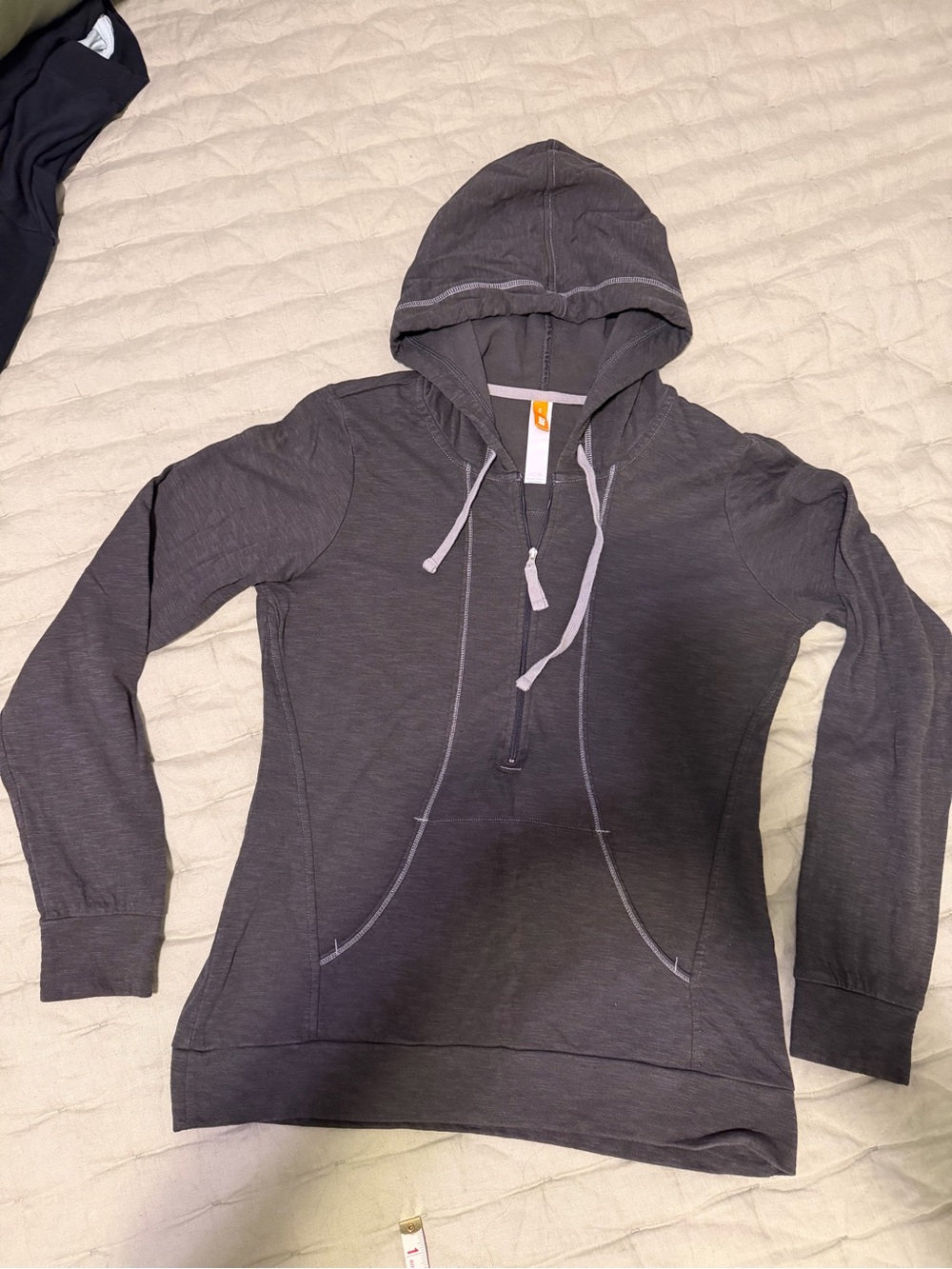 Lucy Women's Hooded Pullover Sweatshirt- Charcoal Gray